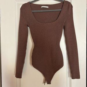 Abercrombie & Fitch Square Neck Ottoman Sweater Bodysuit